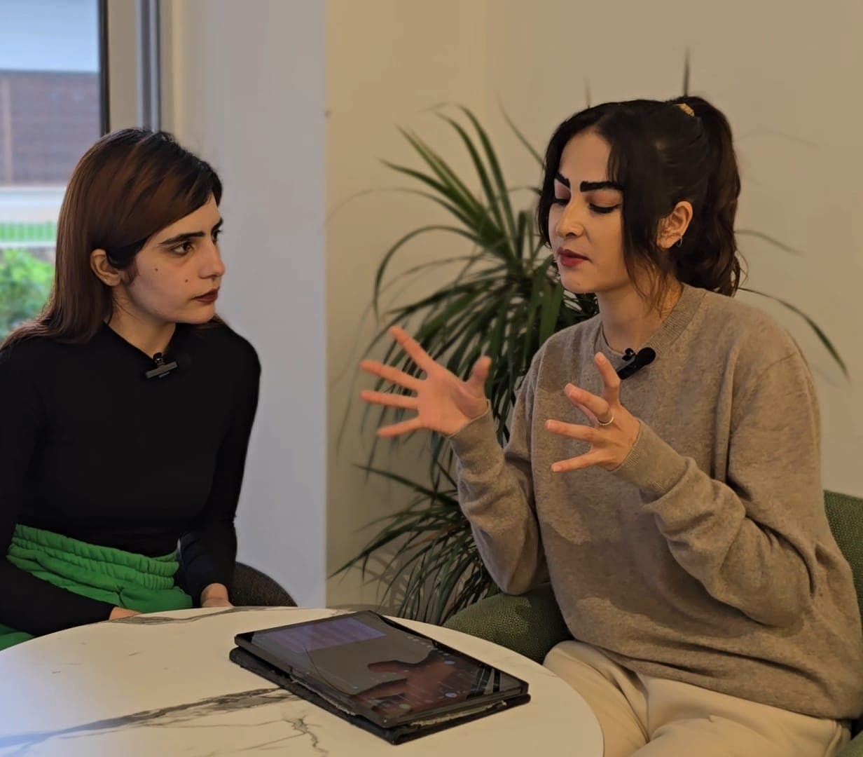 Laiba and Sima during interview